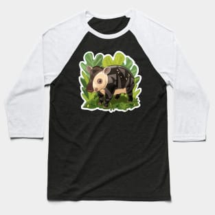 Cute Mountain Tapir Illustration - Adorable Animal Art Baseball T-Shirt